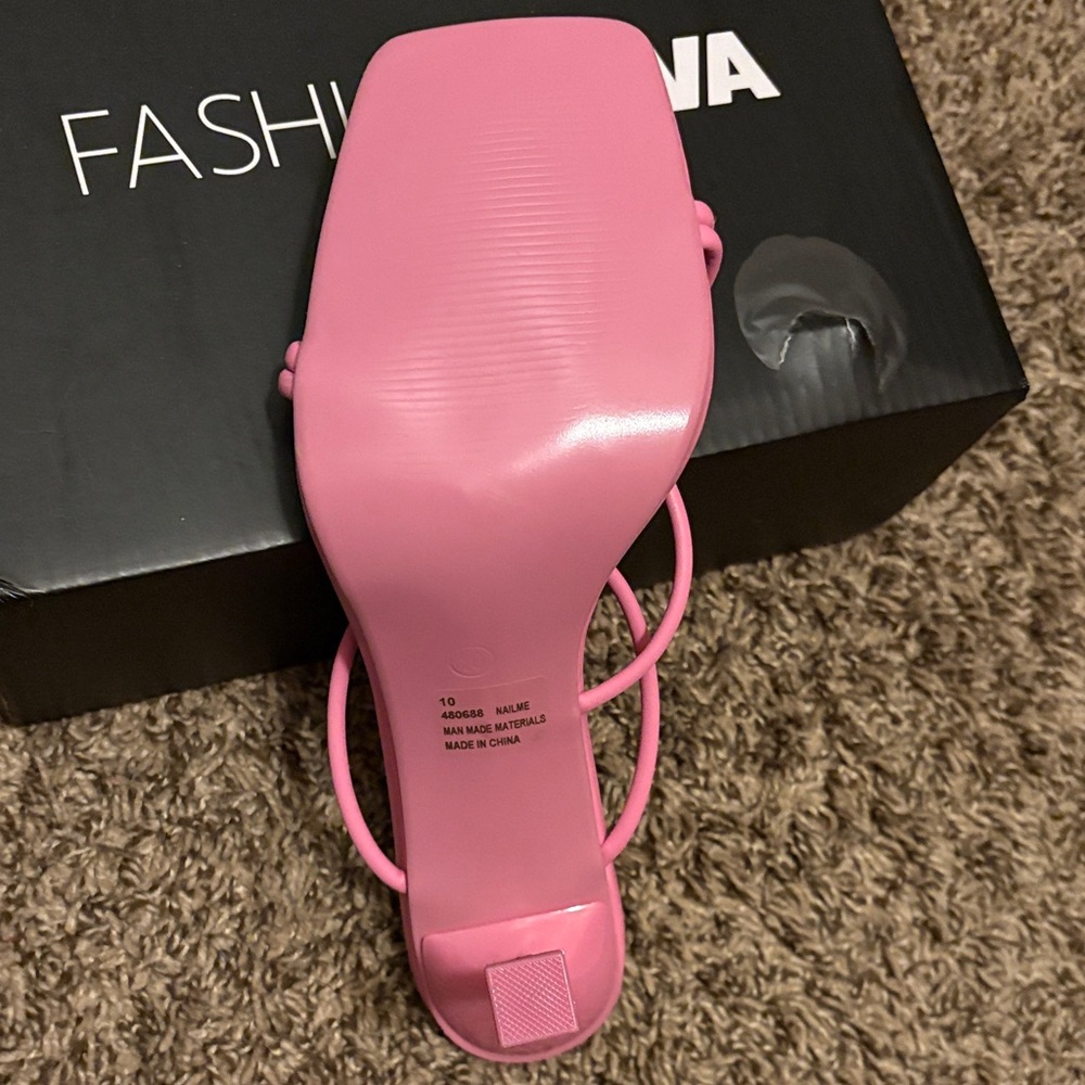 Fashion Nova Strappy Pink Heels - Picture 2 of 3